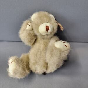 TY The Attic Treasure Collection Dickens Bear Beige Fuzzy Poseable 8" Tall 1993